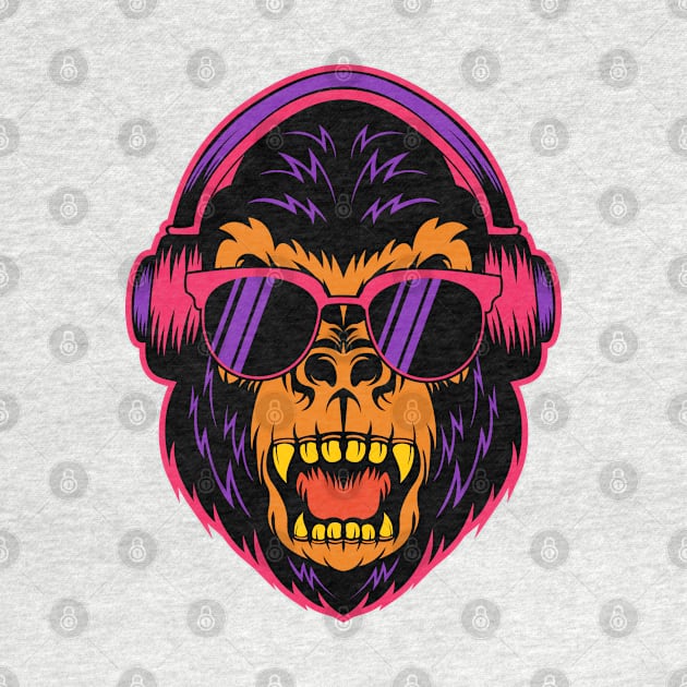 Gorilla Face by Happy Art Designs